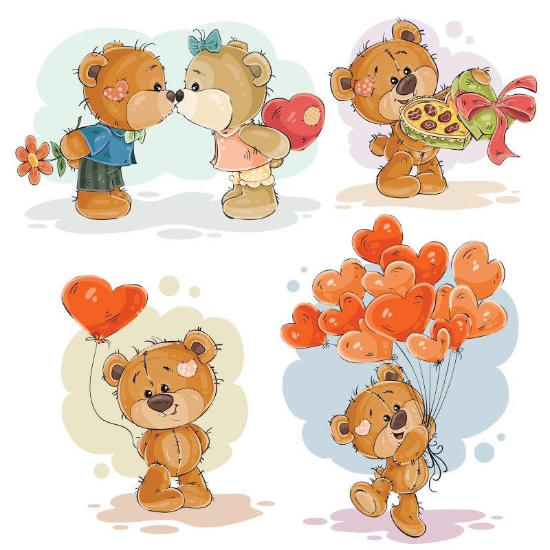 矢量情人节的泰迪熊