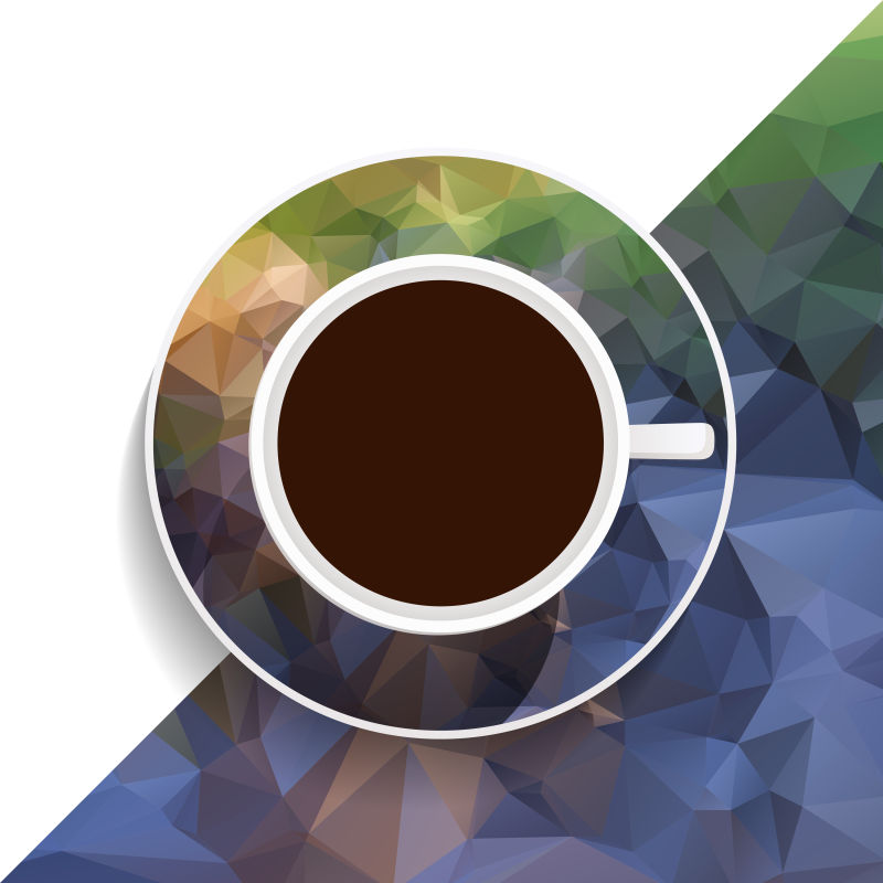 矢量的彩色几何图案咖啡插图