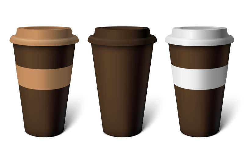 褐色咖啡杯插图矢量设计