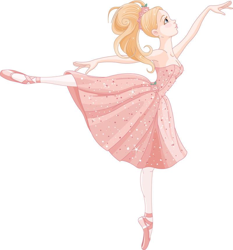 可爱芭蕾舞女的矢量插图