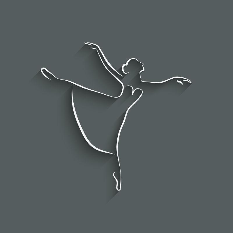 芭蕾舞剧工作室符号矢量插图