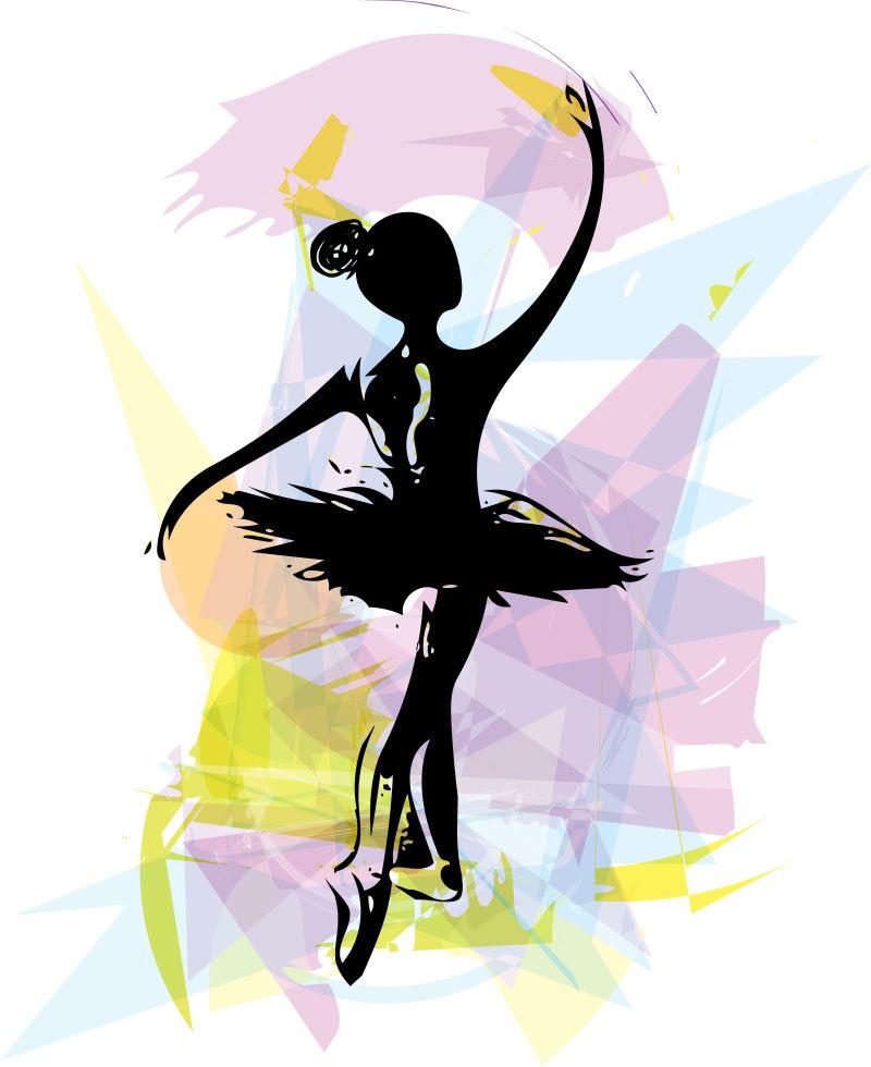 美丽芭蕾舞曲舞步矢量插图