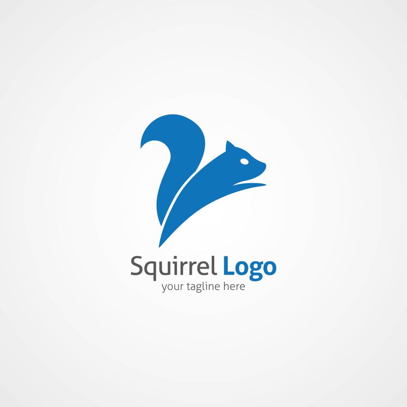 蓝色矢量动物logo设计