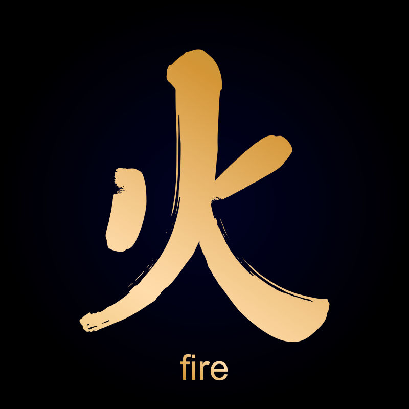 抽象矢量火的象形文字设计