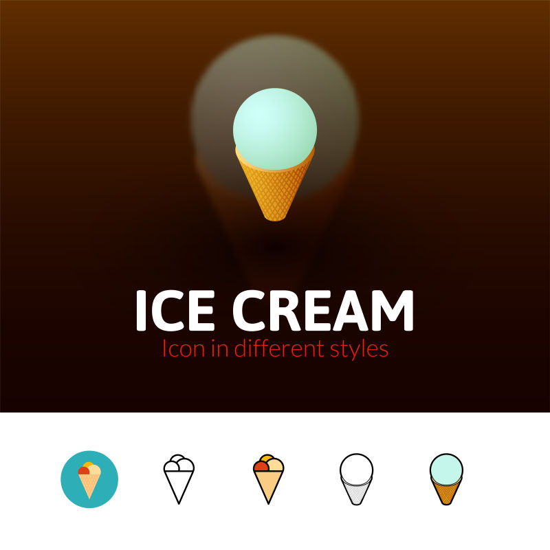 冰淇淋颜色矢量图标