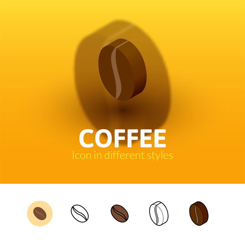 不同风格咖啡矢量图标