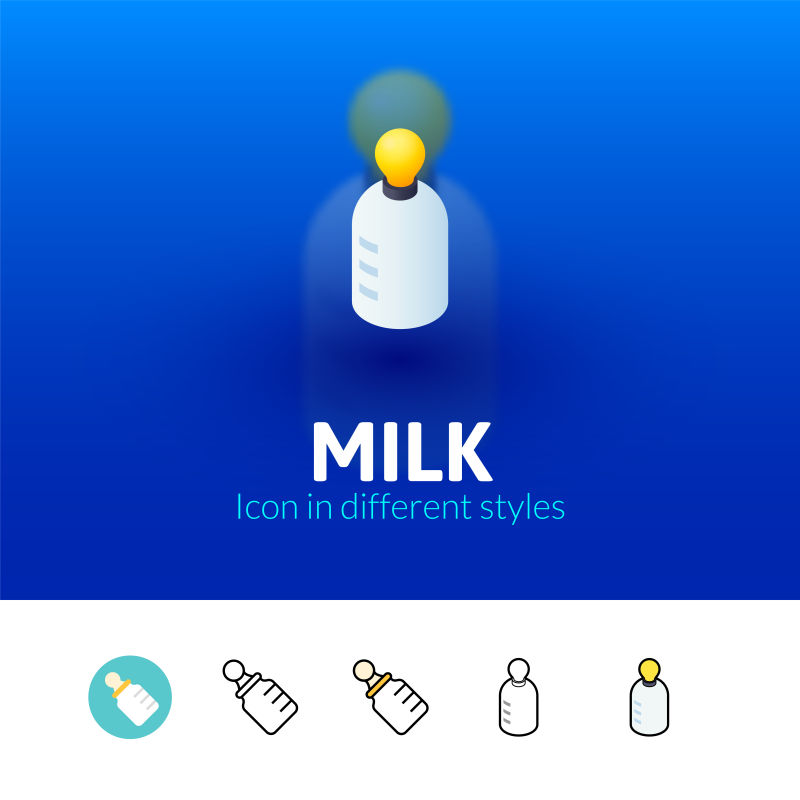 牛奶颜色矢量图标