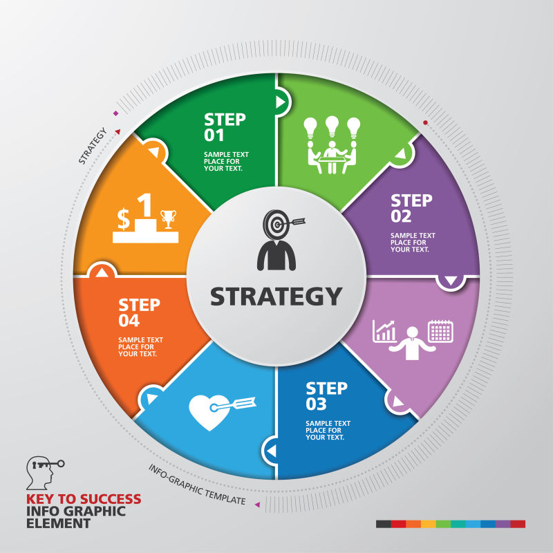 创意矢量商业战略信息图表设计