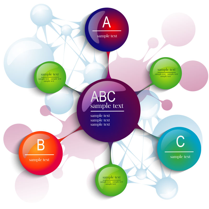 创意矢量彩色圆形的现代信息图表设计