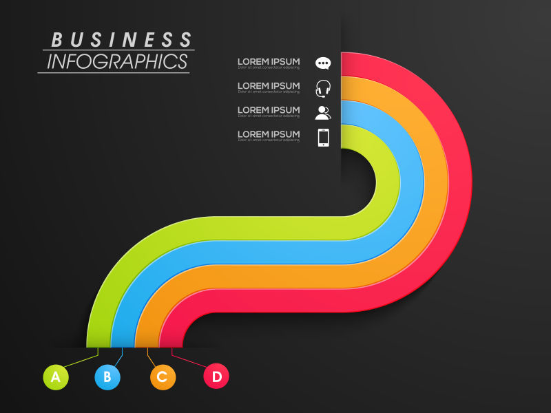 矢量的彩色商业统计图表
