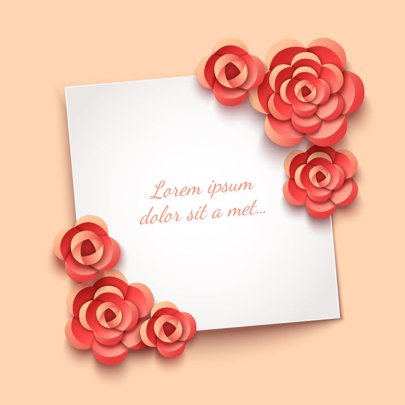 粉色花卉图案卡片矢量设计