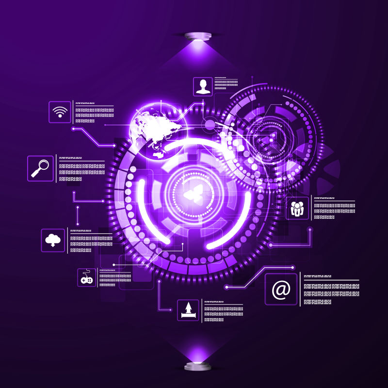 创意矢量紫色互联网科技感背景
