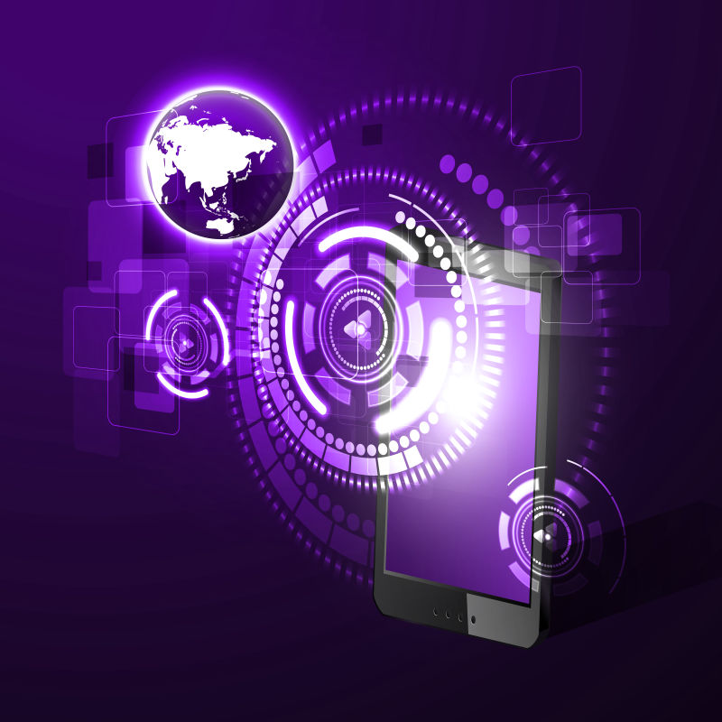 创意矢量紫色互联网技术设计背景
