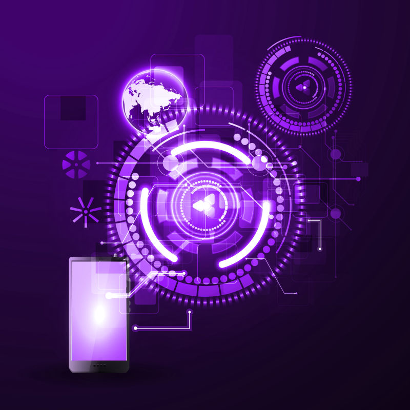 矢量创意紫色现代互联网技术背景
