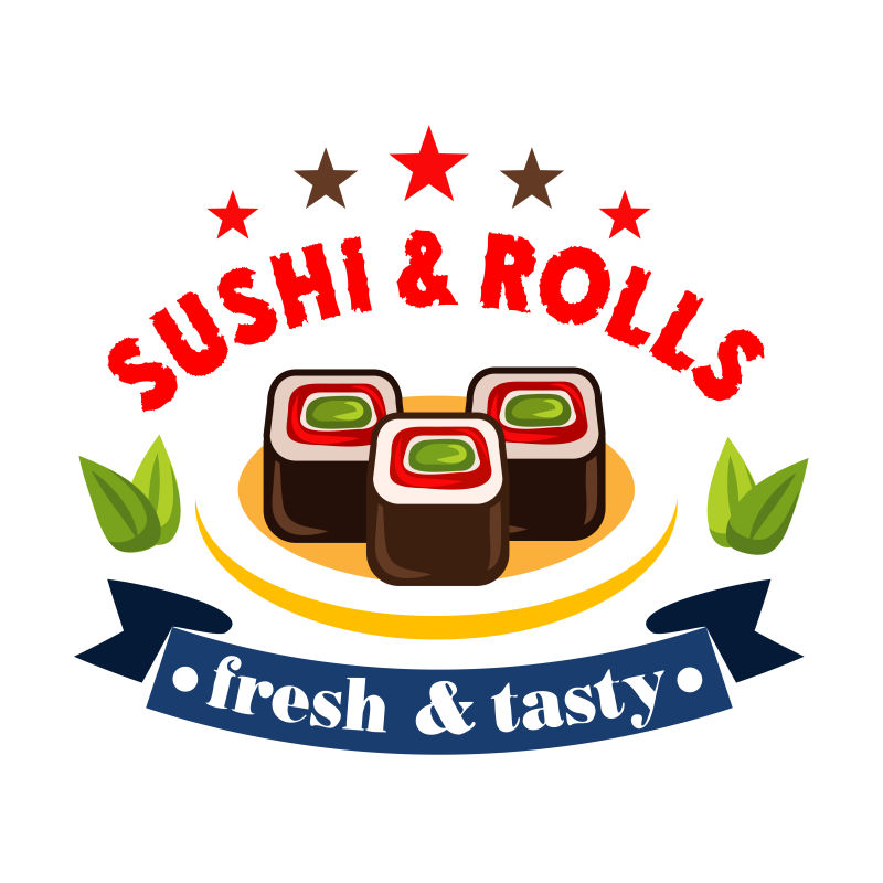 日本寿司餐厅标志矢量设计