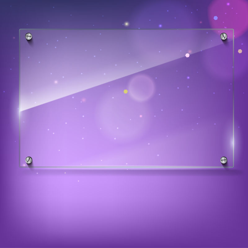 抽象矢量紫色背景的透明玻璃设计元素