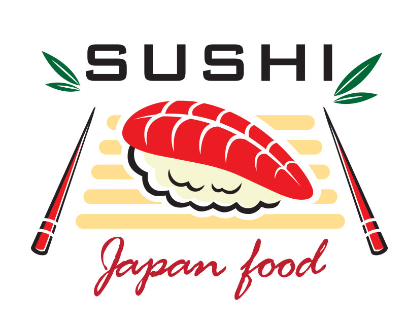 矢量日本寿司海鲜徽