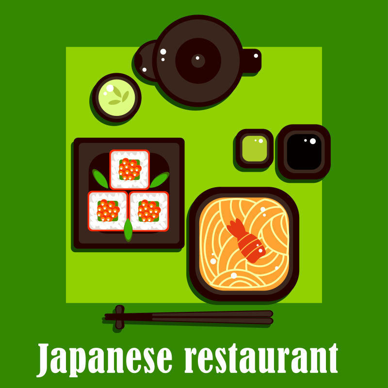 创意矢量日本传统食物插图