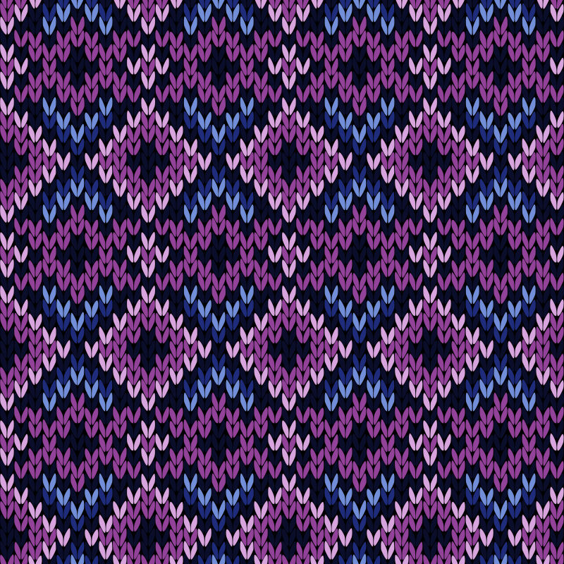 抽象矢量紫蓝色无缝针织背景
