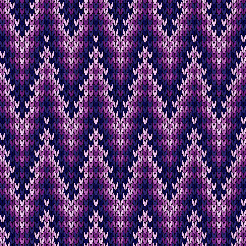 抽象矢量紫色针织无缝设计背景