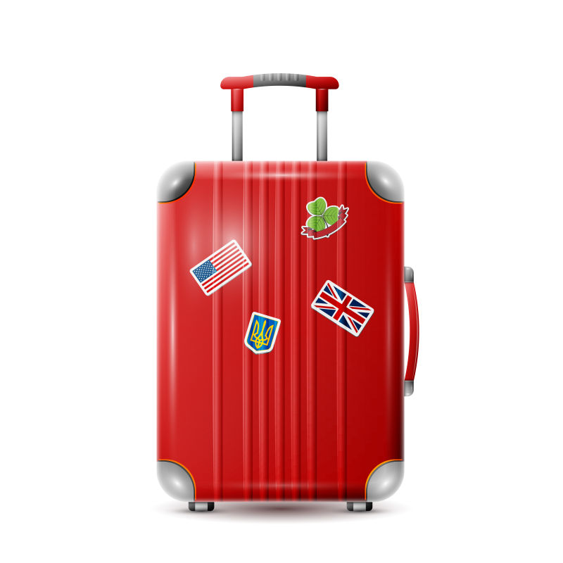 红色行李箱矢量设计