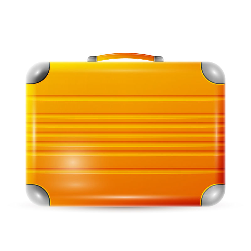 大型橙色行李箱矢量设计