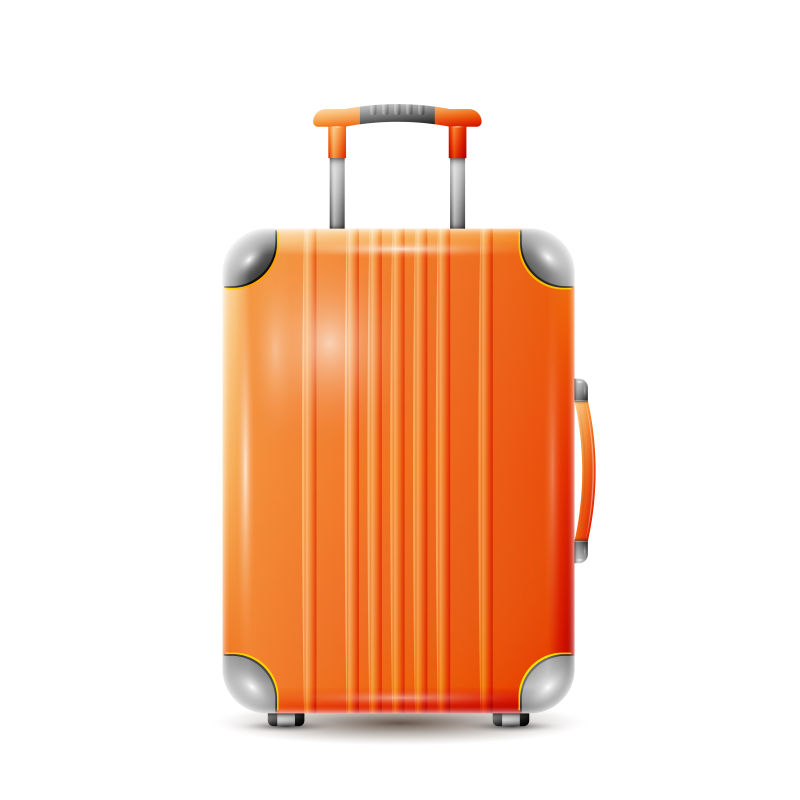 橙色行李箱矢量设计