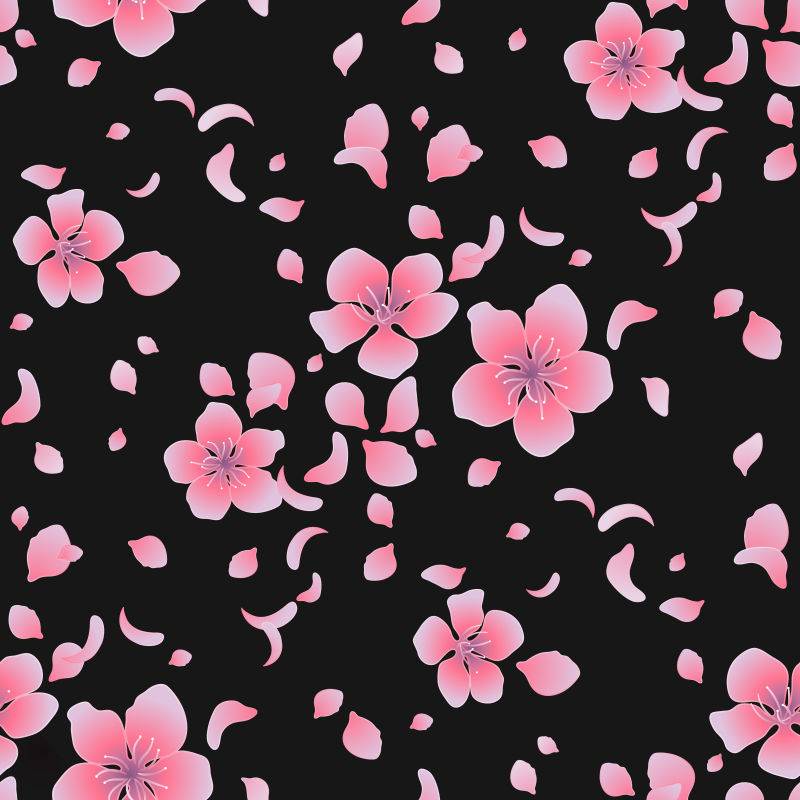 抽象矢量樱花元素的装饰背景