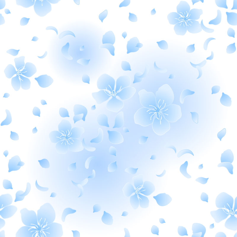 矢量蓝色樱花设计抽象背景