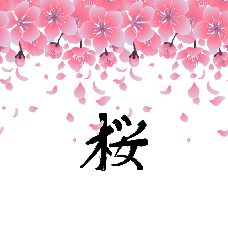 抽象矢量樱花设计元素的文字背景