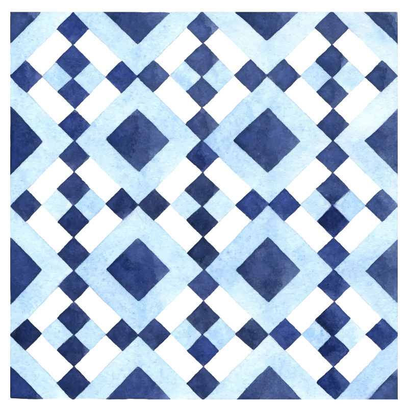 抽象矢量蓝色几何方形元素设计背景