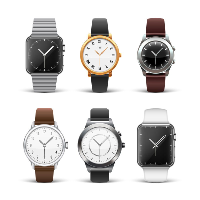 创意矢量六款经典手表设计