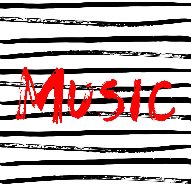 创意矢量音乐主题的红色字母设计