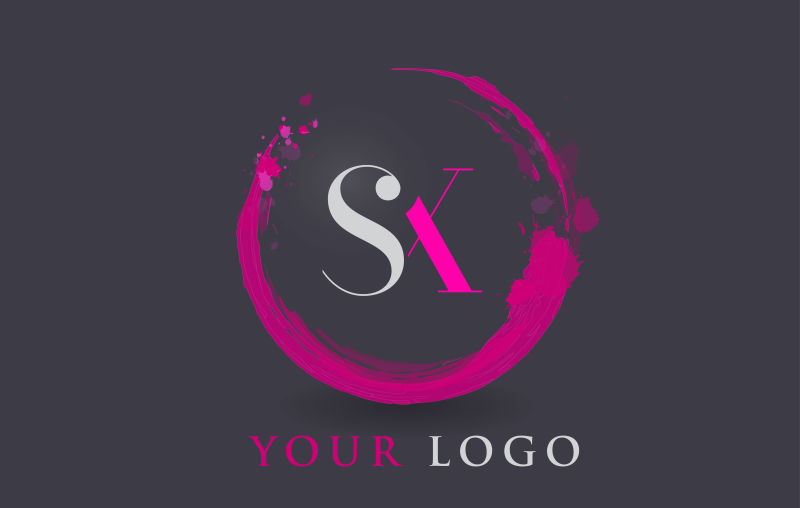 矢量设计字母SX圆形logo