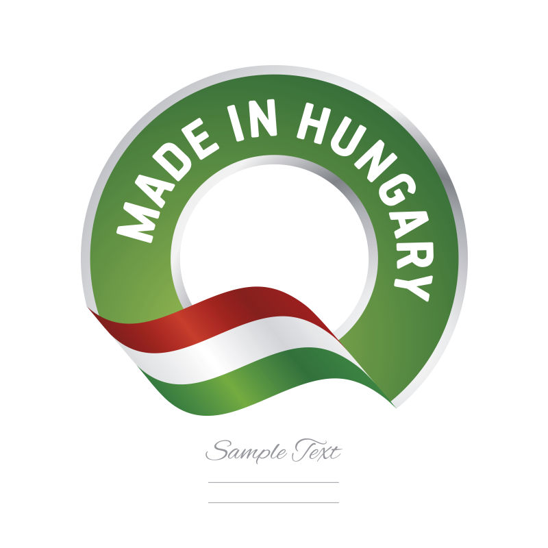 抽象矢量匈牙利制造标签设计