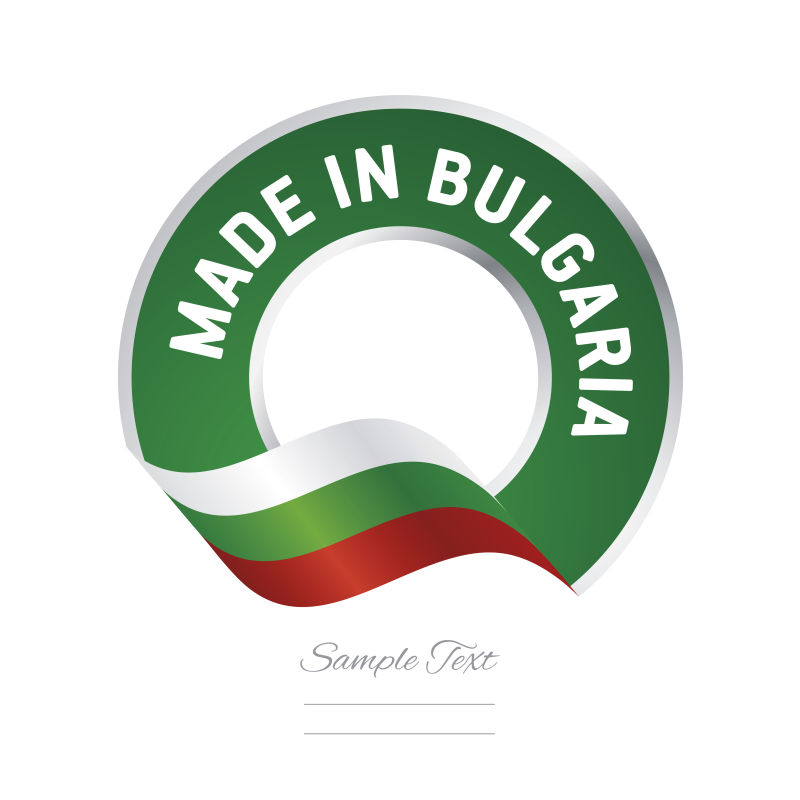 抽象矢量保加利亚制造标签设计
