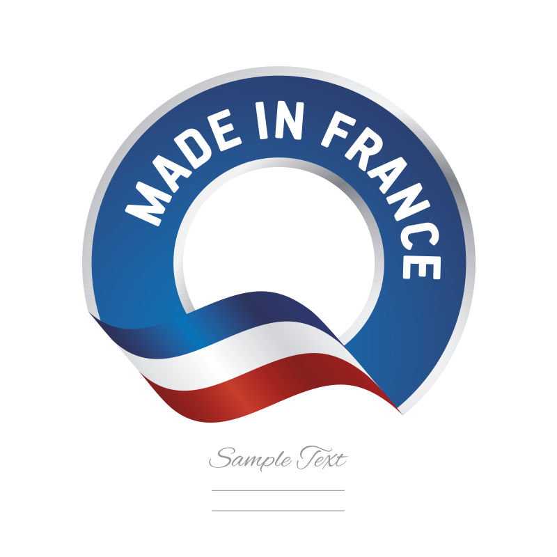 抽象矢量法国制造标签设计