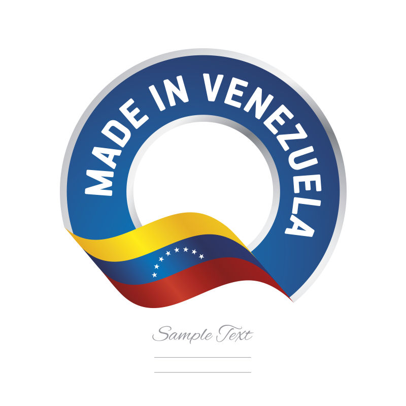 抽象矢量委内瑞拉制造标签设计