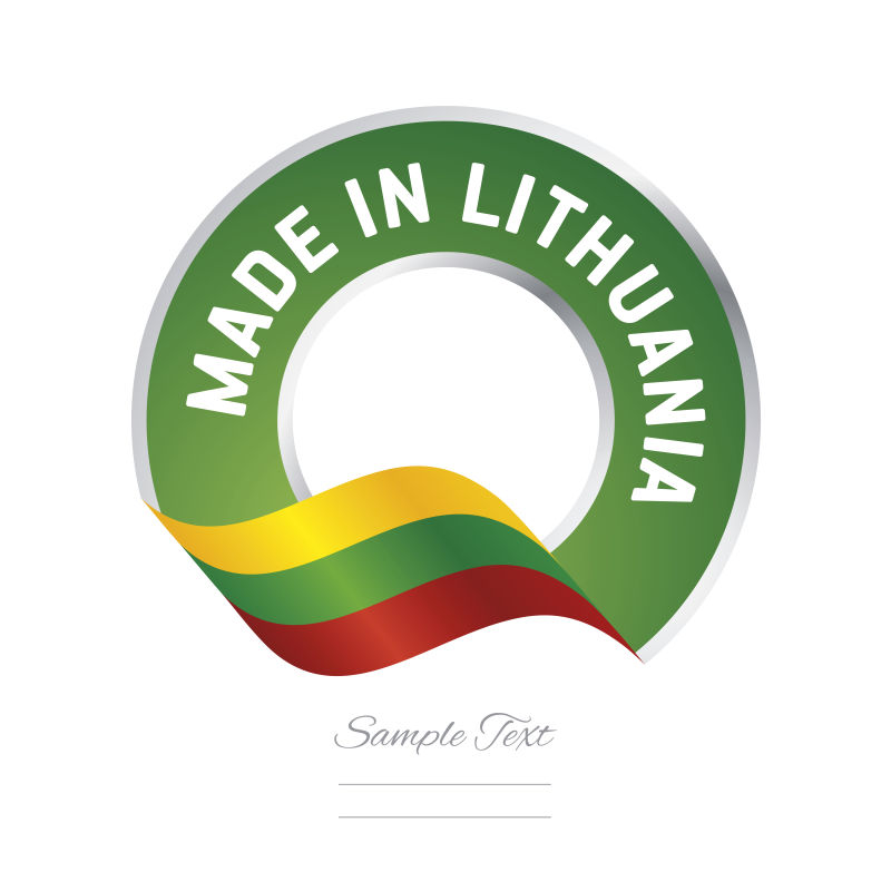 抽象矢量立陶宛制造标签设计