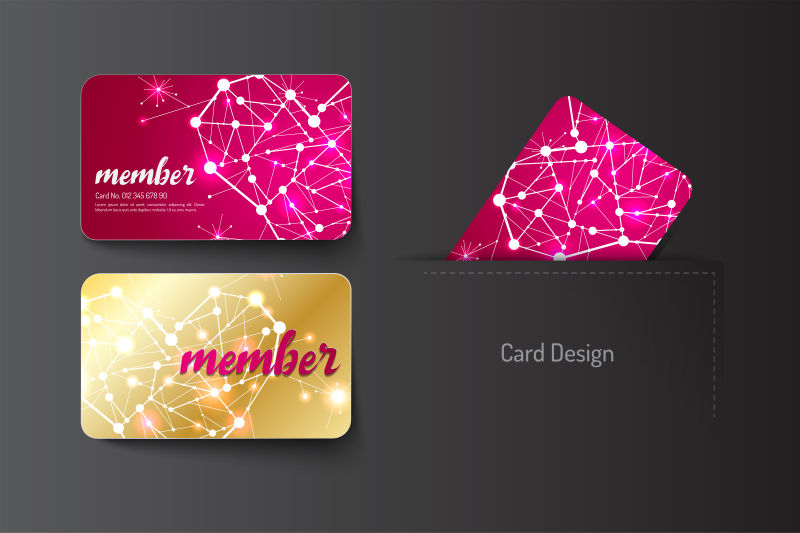 创意矢量现代几何风格的会员卡设计