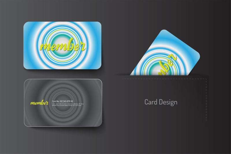 创意矢量现代圈形光泽装饰的会员卡设计
