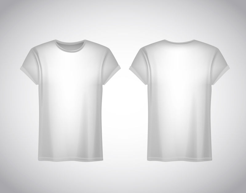 抽象矢量现代白色男士T恤设计