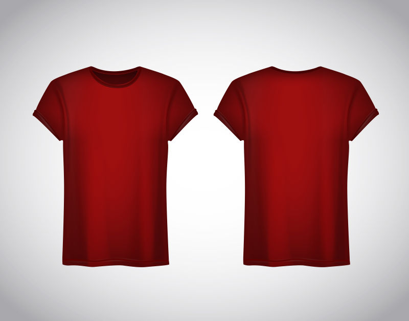 创意矢量红色男士T恤设计