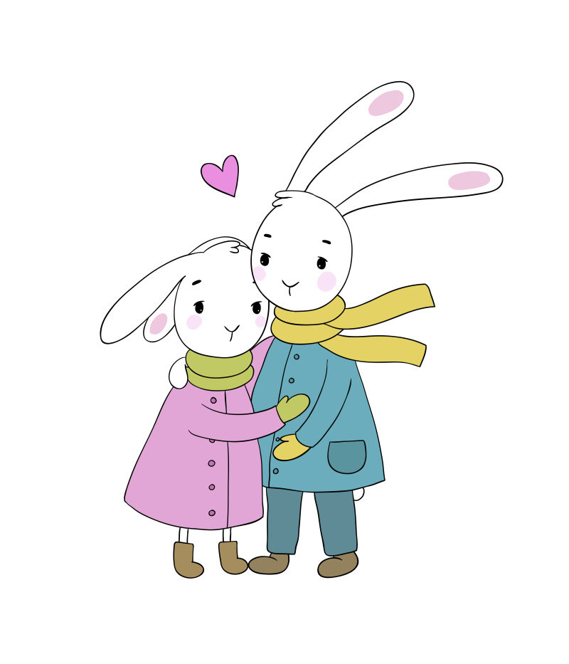 抽象矢量卡通可爱的兔子