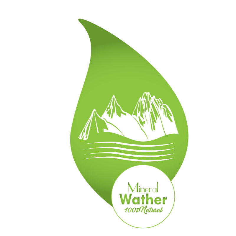 创意矢量水资源的绿色标志设计