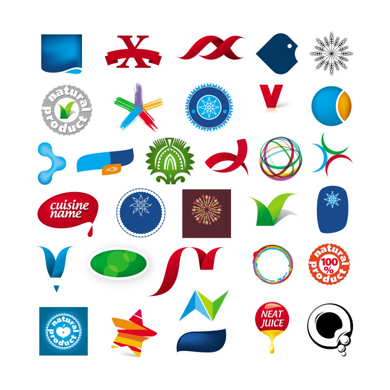 矢量抽象符号品牌logo与图标