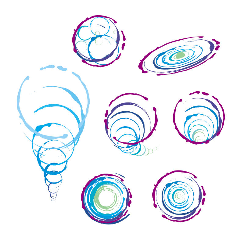 矢量气泡螺旋手工制作logo与图标
