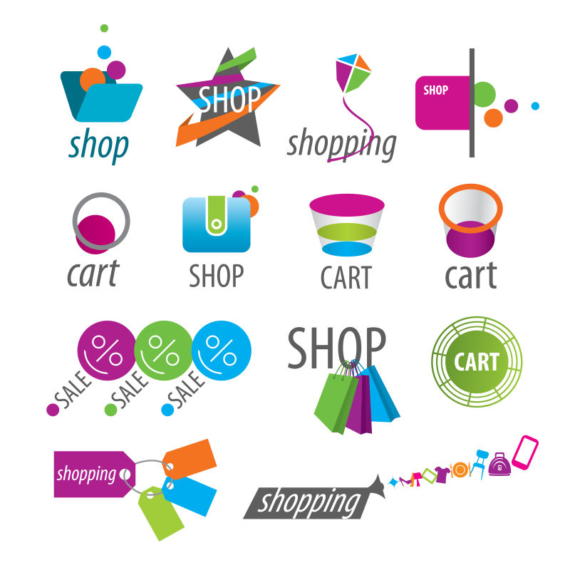 矢量购物卡logo与图标