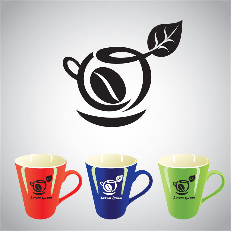 创意矢量咖啡豆元素图标设计