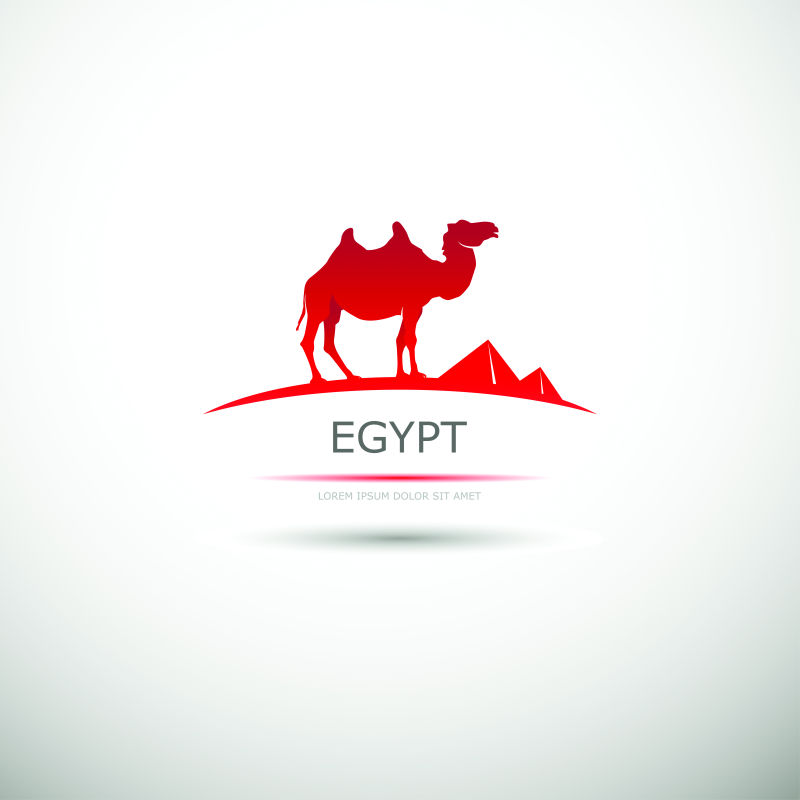 创意矢量红色骆驼图标设计